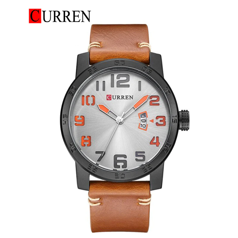 CURREN Original Brand Leather Straps Wrist Watch For Men With Brand (Box & Bag)-8254