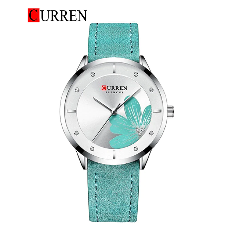CURREN Original Brand Slim Leather Strap Wrist Watches For Women With Brand (Box & Bag)-9048